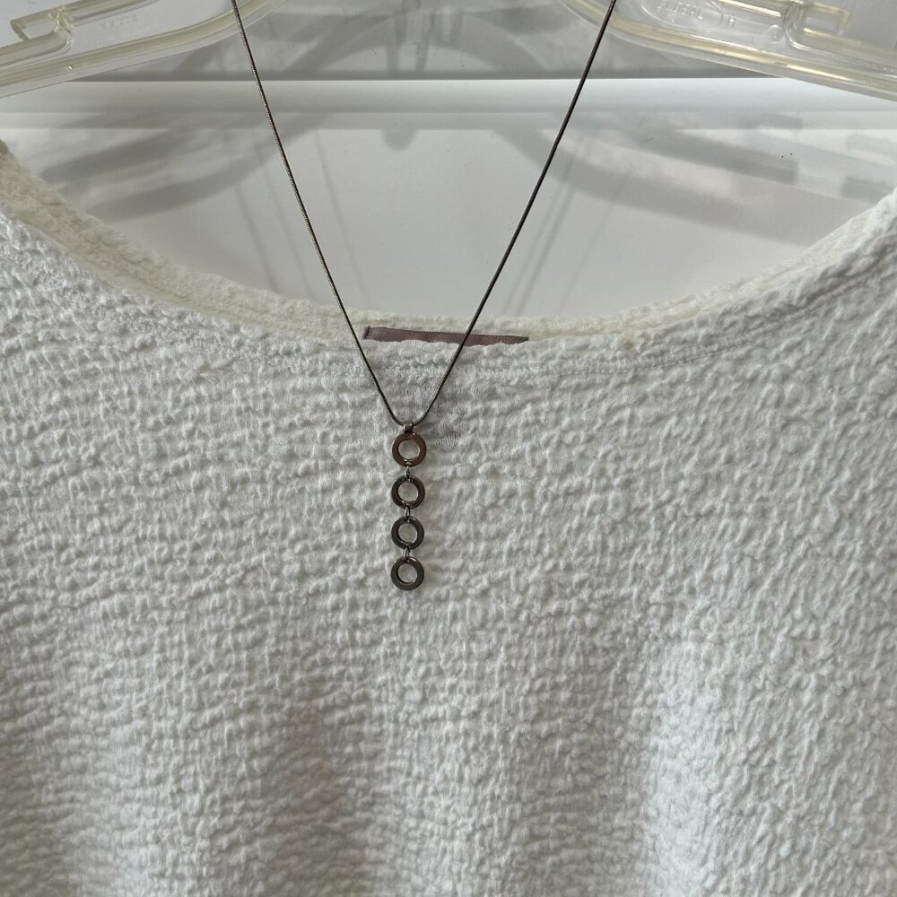 NY & Co Silver Necklace with circles pendant 18 1/2"